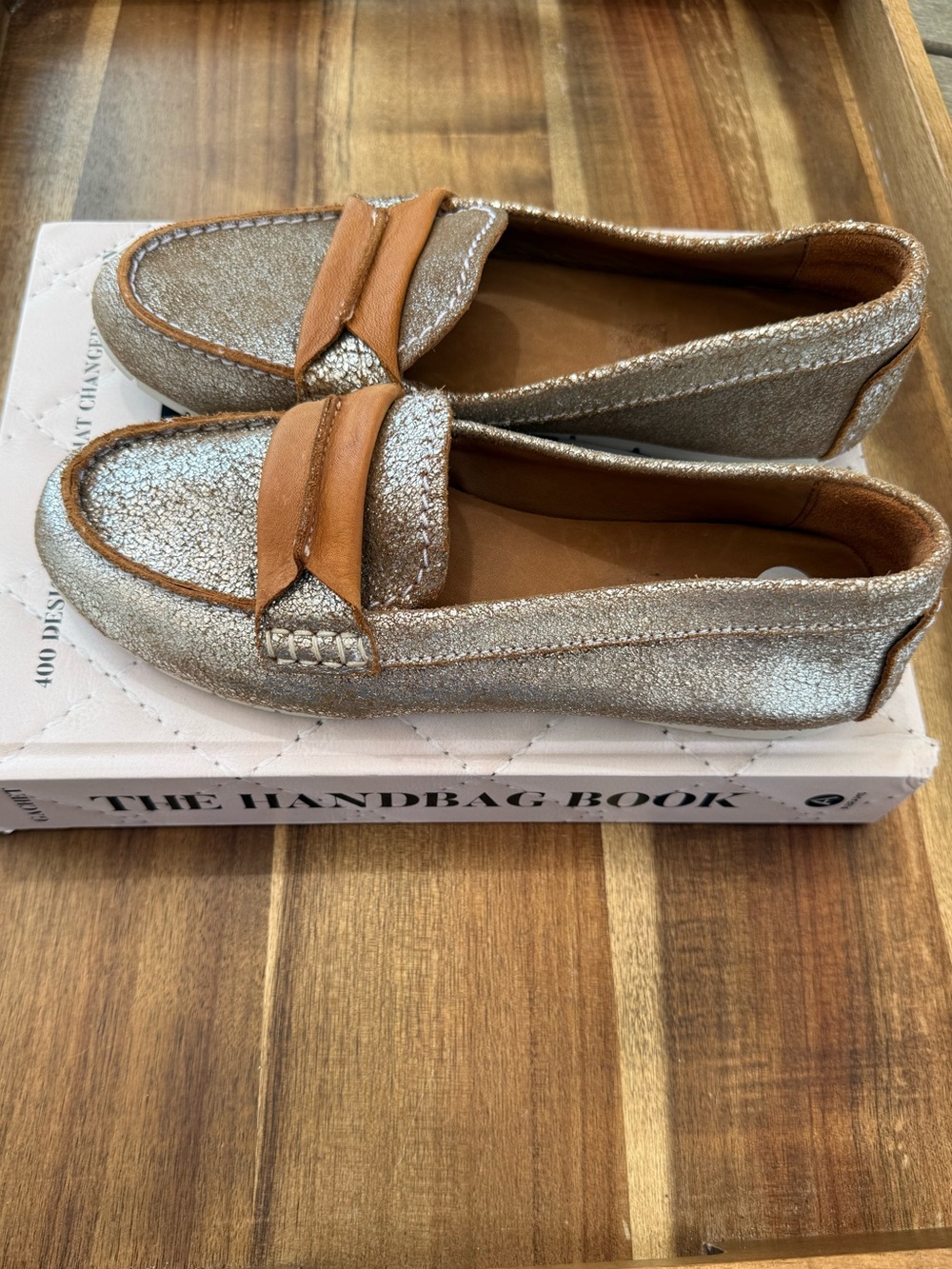 Frye Sedona Seam Moc Loafers Metallic
